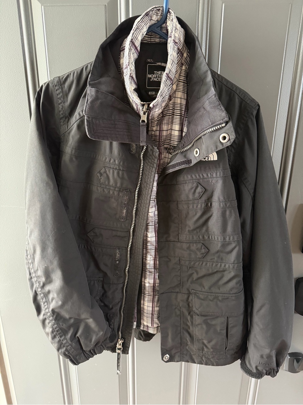 The North Face 3-in-1 Black Jacket with Plaid Liner
